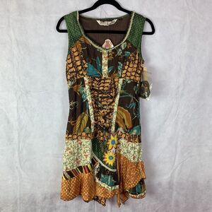 Savage Culture dress Tunic Tribal Aztec Africa Native American Gypsy Patchwork S